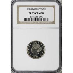 1883 5C No Cents PR65 Cameo NGC
