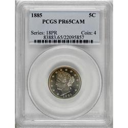 1885 5C PR65 Cameo PCGS