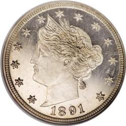 1891 5C PR66 Ultra Cameo NGC