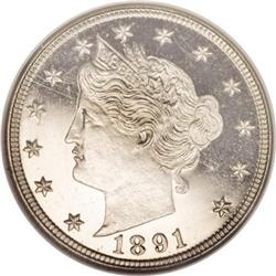 1891 5C PR67 Ultra Cameo NGC