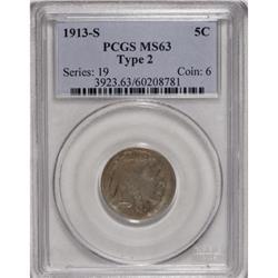 1913-S 5C Type Two MS63 PCGS