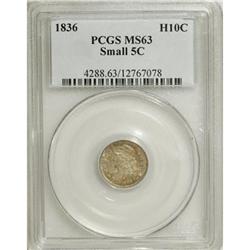 1836 H10C Small 5C MS63 PCGS