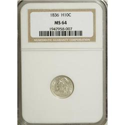 1836 H10C Small 5C MS64 NGC