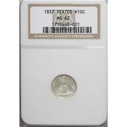 1837 H10C No Stars, Small Date (Flat Top 1) MS62
