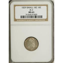 1829 10C Small 10C MS63 NGC
