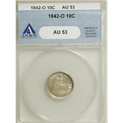 1842-O 10C AU53 ANACS