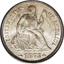 1873-S 10C Arrows MS64 PCGS