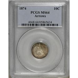 1874 10C Arrows MS64 PCGS