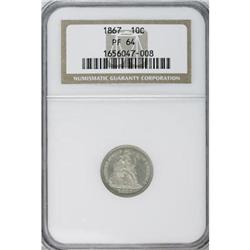 1867 10C PR64 NGC