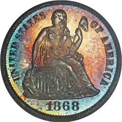 1868 10C PR66 PCGS. CAC