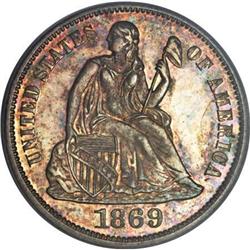 1869 10C PR65 Cameo PCGS