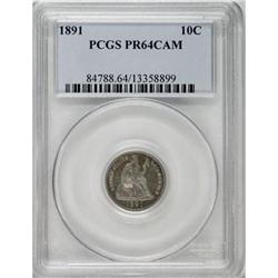 1891 10C PR64 Cameo PCGS