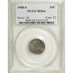1908-S 10C MS64 PCGS