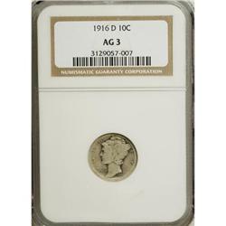 1916-D 10C AG3 NGC