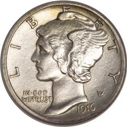 1916-D 10C--Improperly Cleaned--NCS. AU Details