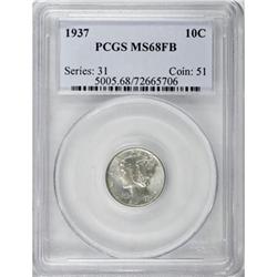 1937 10C MS68 Full Bands PCGS