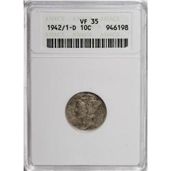 1942/1-D 10C VF35 ANACS