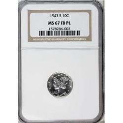 1943-S 10C MS67 Full Bands NGC
