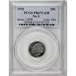 1970 10C No S PR67 Cameo PCGS
