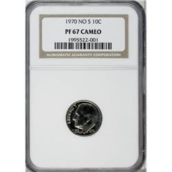 1970 10C No S PR67 Cameo NGC