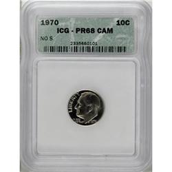 1970 10C No S PR68 Cameo ICG
