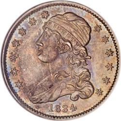 1834 25C MS62 NGC