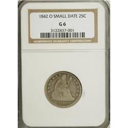 1842-O 25C Small Date Good 6 NGC