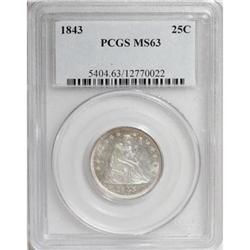 1843 25C MS63 PCGS