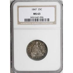 1847 25C MS63 NGC
