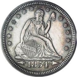 1854 25C Arrows MS64 PCGS