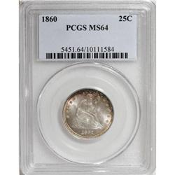 1860 25C MS64 PCGS