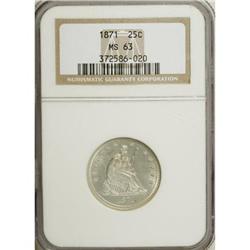 1871 25C MS63 NGC