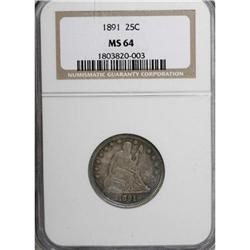 1891 25C MS64 NGC