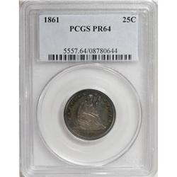 1861 25C PR64 PCGS