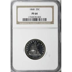 1868 25C PR64 NGC