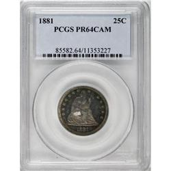 1881 25C PR64 Cameo PCGS