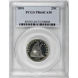 1891 25C PR64 Cameo PCGS