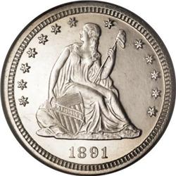 1891 25C PR66 Cameo NGC