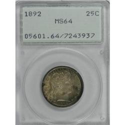 1892 25C MS64 PCGS