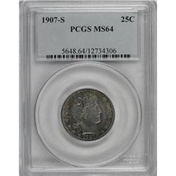 1907-S 25C MS64 PCGS