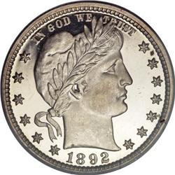 1892 25C PR65 Deep Cameo PCGS