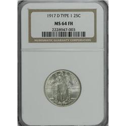 1917-D 25C Type One MS64 Full Head NGC