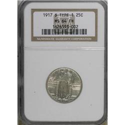 1917-S 25C Type One MS64 Full Head NGC