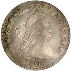 1806 50C Pointed 6, Stem VF35 NGC