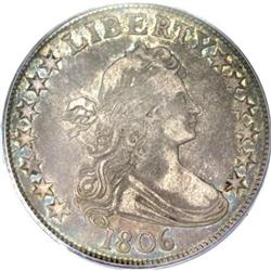 1806 50C Pointed 6, Stem XF40 PCGS