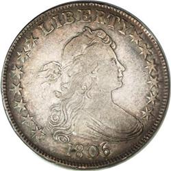 1806 50C Pointed 6, Stem XF40 ANACS