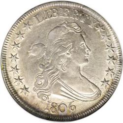 1806 50C Pointed 6, Stem XF45 NGC