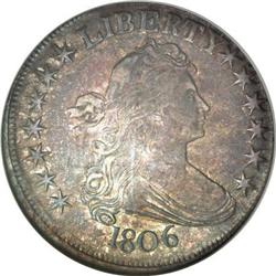 1806 50C Pointed 6, Stem AU55 NGC