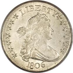 1806 50C Pointed 6, Stem AU58 PCGS