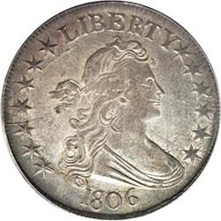 1806 50C Pointed 6, Stem AU55 PCGS